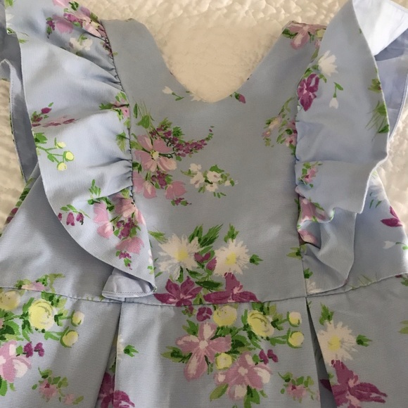 Beautiful Janie and Jack blue floral dress 5 like new - Picture 3 of 6